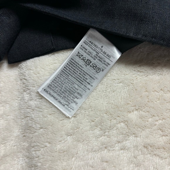 Banana Republic Womens Palma Linen Long Vest Size 4 Black V Neck Double Breasted - Picture 12 of 12